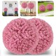 Faux pink eucalyptus decorative balls with 7 layers of leaves, perfect for garden, porch, or wedding decor.