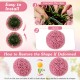 Faux purple eucalyptus decorative ball with 7 layers of pink leaves, ideal for garden, porch, or wedding decor.