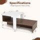2-tier geometric coffee table in white and brown with unique storage shelves, ideal for living room or reception use.
