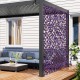 Decorative faux purple eucalyptus fencing panel with real willow frame for balcony or patio privacy and aesthetics.