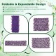 Adjustable decorative faux purple eucalyptus fencing panel showcasing the flexible design for seamless area coverage.