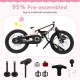 16-inch kids bike in pink with detachable training wheels, lightweight magnesium alloy, and dual disc brakes for safety.