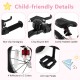 Child-friendly details of a 16-inch kids bike, featuring anti-slip pedals, comfy padded saddle, and reflectors for.