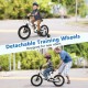 16-inch kids bike with detachable training wheels, adjustable saddle, and magnesium alloy frame for ages 4 to 7.