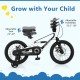 16-inch kids bike with adjustable seat and handlebar, magnesium alloy frame, training wheels, and dual disc brakes for.