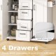 Rolling kitchen island cart with 4 drawers and storage cabinets, featuring smooth drawer slides for easy access.