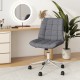 Armless grey office chair with adjustable height and wheels, featuring a thick cushion for comfort, ideal for vanity.