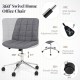 Armless grey office chair with adjustable height, thick sponge cushion, and smooth rolling wheels for versatile use.