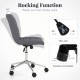 Armless grey office chair with adjustable height, rocking function, and sturdy metal base for versatile use.