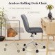 Armless grey office chair with adjustable height and wheels, designed for comfort and space-saving in any workspace.