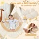 Kids climbing arch with removable cushion in beige, designed for comfort and safety during play and relaxation.