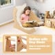 Kids climbing arch with cushion in beige, designed for play and relaxation, featuring easy assembly and anti-tip feet.
