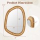 Irregular PVC rattan wall mirror with wooden frame, measuring 33.5 x 23.5 inches, ideal for entryway or living room.