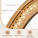 Close-up of the 33-inch irregular PVC rattan wall mirror with fir wood frame, showcasing natural texture and elegant.