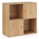 Natural 4-cube bookcase showcasing two roomy cabinets and wide cubes, perfect for stylish storage solutions in any.