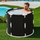 Foldable 66 Gal ice bath tub with lid, featuring thick sidewalls and sturdy support rods for outdoor muscle recovery.