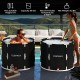 66 Gal foldable ice bath tub with lid, featuring sturdy 6-layer materials and a comfortable seat cushion for recovery.