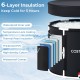 Close-up of the 66 Gal Foldable Ice Bath Tub showcasing 6-layer insulation and waterproof materials for effective cold.
