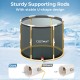 66 Gal foldable ice bath tub with sturdy U-shape design, thick sidewalls, and protective lid for efficient cleaning.
