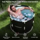 Foldable 66 Gal ice bath tub with lid, designed for adults, providing muscle recovery and comfort during cold water.