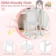Child-friendly chair with inclined backrest and smooth seat, made of solid wood, perfect for kids' study or playroom.