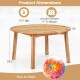 53-inch outdoor acacia wood dining table for 4-6 people, featuring a slatted top and reinforced legs for durability.