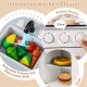 Kids kitchen playset with removable sink, rotatable faucet, and cooking accessories for imaginative role play.