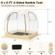 Transparent 6x6 ft bubble tent with carrying bag and floor mat, ideal for outdoor activities and accommodating 5-6.