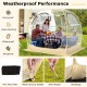 Instant pop-up sports tent with transparent PVC, waterproof floor mat, and carrying bag for outdoor activities.
