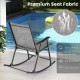Folding rocking chair set of 2 in gray with breathable, rip-resistant fabric, perfect for outdoor relaxation.