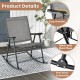 Folding rocking chair in gray with breathable seat fabric, featuring cozy armrests and heavy-duty metal frame for.