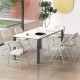 Foldable chair set of 6 with padded seats and fabric-covered backrests, perfect for dining or meeting rooms.