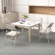Foldable chair set of 6 with padded seats and fabric-covered backrests, ideal for dining or meetings in any space.