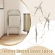 Foldable chair set of 6 with padded seat and fabric backrest, showcasing space-saving design for easy storage.