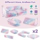 Modular kids play couch sectional sofa in multicolor, featuring soft flannel fabric and glow-in-the-dark design for.