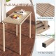 Outdoor patio bar table with a reinforced metal frame, 48" x 23" tabletop, and woven rattan edge for stability and.