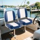 2-Pack Boat Seats Folding Low Back Boat Chairs Waterproof PVC Leather Cabin Seating - Gallery View 3 of 9