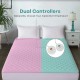 Queen size heated electric mattress pad with dual controllers, featuring 10 temperature levels and 8-hour auto-off for.