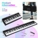 Foldable 88 key electric keyboard piano in black with dual speakers, ideal for music apps and easy transport.