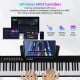 88-key foldable electric keyboard piano in black with wireless MIDI, dual speakers, and LED display for versatile music.