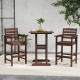 Brown HDPE Adirondack bar chairs set of 2 with wide armrests, ideal for 39.5" to 45.5" bar height tables.
