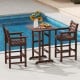 Brown HDPE Adirondack bar chairs set of 2 with wide armrests, ideal for outdoor patio or balcony use.