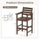 Patio HDPE Adirondack bar chair dimensions with slatted seat, wide armrests, and 330 lbs max load for outdoor use.