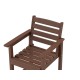 Brown HDPE Adirondack bar chair with wide armrests, slatted seat, and inclined backrest for outdoor comfort.