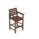 Brown HDPE Adirondack bar chair showcasing a wood-like texture and inclined backrest, perfect for outdoor bar seating.