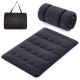 Futon mattress with washable cover, foldable design, and carry bag, ideal for camping, yoga, or kids' play.