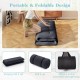 Futon mattress in a folded position, featuring a washable cover and portable design for easy storage and transport.