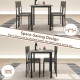 5-piece industrial style dining table set in grey with space-saving design, accommodating 4 people comfortably.