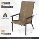 Outdoor Adirondack chair with high back, metal frame, and 400 lbs capacity, ideal for porch or garden relaxation.