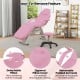 Pink 72-inch massage bed with removable headrest, hydraulic stool, and detachable pillow for versatile comfort and.